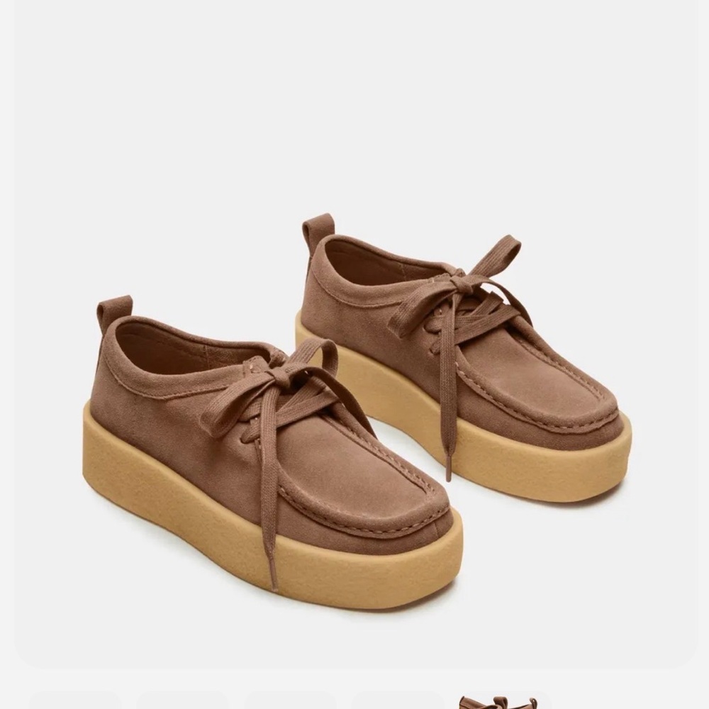 Steve Madden Wayland Wallabee Taupe Suede Platform Shoes Retro 70s Sz 8.5